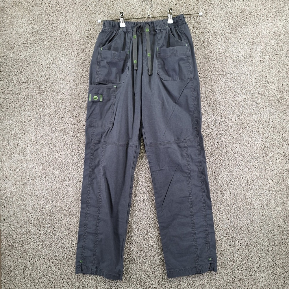 Lot of 2 Spread Good Cheer Scrub Pants Womens Small Tall Gray Stretch Drawstring